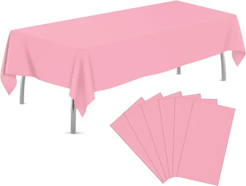 Vista 25 de tujol Paquete de 6 manteles de plástico de 84 pulgadas, manteles redondos desechables, manteles de plástico para fiestas