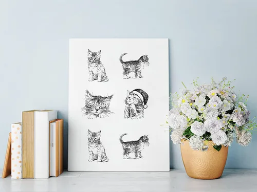 Vista 3 de Hying Sellos transparentes de gatos navideños para hacer tarjetas, álbumes de recortes, manualidades, decoraciones de invierno, sellos de fondo
