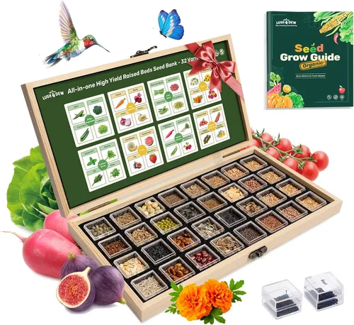 Vista 12 de Lush&Dew Banco de semillas de plantas compañeras autóctonas, regalos de jardinería para mujeres y hombres, 32 variedades más de 30,000 semillas