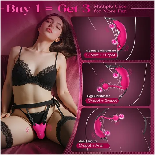 Vista 2 de Sex Toys Rose Dildo Vibrador – Juguete de rosa mejorado con 5 modos de succión y vibración para mujeres pezón de clítoris (rojo-1)