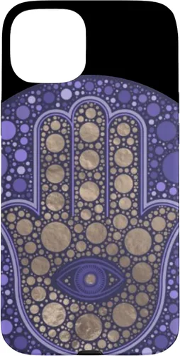 Vista 8 de Funda para iPhone 11 Purple Evil Eye and Hamsa Hand