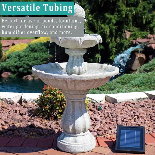 Vista 5 de Tubo de Vinilo Negro 1" DI × 1 1/4" DE - 10 Pies Tubo de Plástico Flexible PVC Manguera Híbrida, Para Transferir Agua Aire Aceite para Estanque