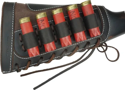 Vista 20 de Cartucho de culata de cuero para rifles calibre 12 o calibre .30-30 .308 Caza bolsa de munición bolsa de bolsa de bolsa de mano derecha escopeta