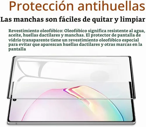 Vista 6 de Samsung Galaxy Note 10 Protector de pantalla de vidrio templado para Galaxy Note 10 [Curvo 3D] [Reconocimiento de huellas dactilares] Protector
