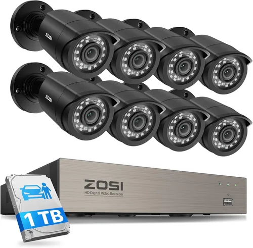 Vista 12 de ZOSI 8CH Sistema de Seguridad HD-TVI Cámaras de 1080N Grabador de Vídeos con 4 Cámaras de 720P HD 1280TVL CCTV Cámaras Impermeables para Exterior