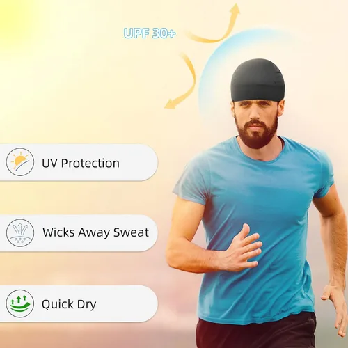 Vista 3 de Wisolt Gorras de calavera para hombre, forro de casco de enfriamiento para motocicleta, ciclismo, fútbol, bicicleta, correr, actividades al aire