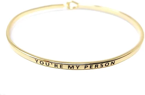 Vista 24 de By you - Brazalete con gancho, pulsera delgada grabada con un mensaje positivo e inspirador