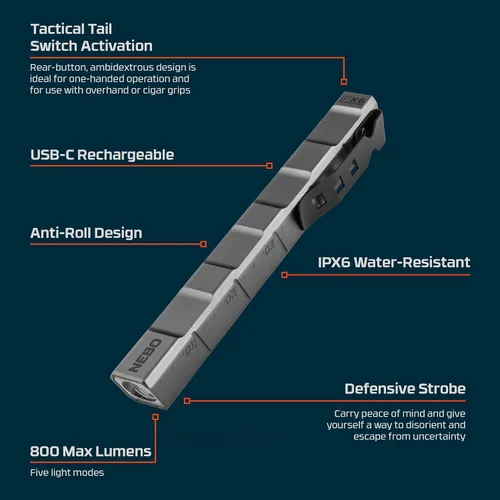 Vista 6 de NEBO Edge 800 Pen Light, linterna de inspección LED de 800 lúmenes