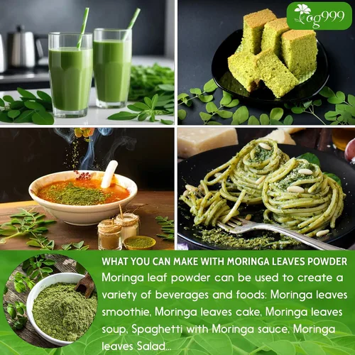 Vista 7 de TOG999, Polvo de hoja de moringa prémium de 16 onzas, 100% natural y puro de hojas de moringa, sin aditivos, sin gluten, sin azúcar, vegano
