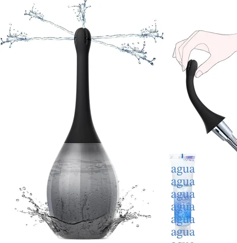 Vista 7 de Enemas - Douches anales para hombres y mujeres, bombilla de enema antireflujo con tubo de silicona moldeable para hombres y mujeres, limpieza