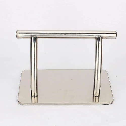 Vista 5 de Silla de peluquería de acero inoxidable, reposapiés, reposapiés, reposapiés móvil, pedal de peluquería, reposapiés para peluquería, belleza, spa