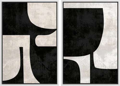 Vista 102 de SIGNWIN Lienzo enmarcado para pared, ilustraciones abstractas texturizadas en tonos beige terrosos, arte moderno, decorativo, contemporáneo