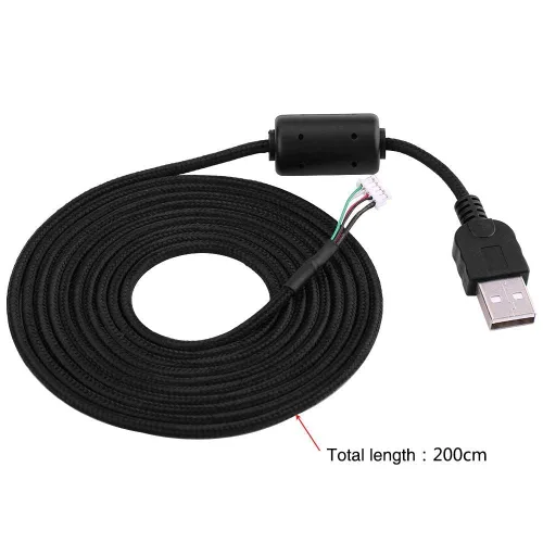 Vista 4 de Cable USB para ratón, cable de ratón, línea de repuesto para Logitech G500 G5, piezas de repuesto de repuesto para Logitech G500 G5, 6.6 ft