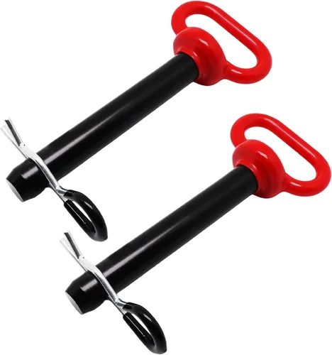 Vista 16 de Pasador de enganche de remolque, pasador de enganche de remolque de tractor de 1/2 pulgada y clip, pasadores de remolque con mango negro recubierto