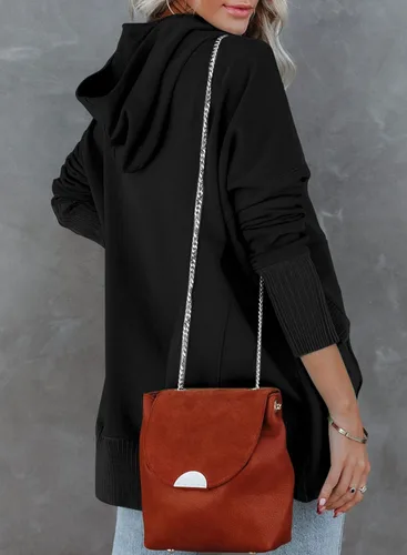 Vista 2 de GLIENST Sudaderas con capucha estilo túnica casual con botones y cuello en V para mujer, sudaderas con capucha y bolsillos
