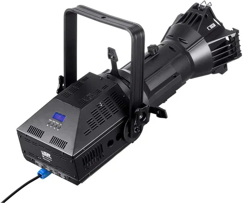 Vista 4 de Monoprice COB LED elipsoidal - Blanco, 200 vatios, 3200 K, 19 grados, con soporte Gobo, control DMX de 3 canales, serie Stage Right