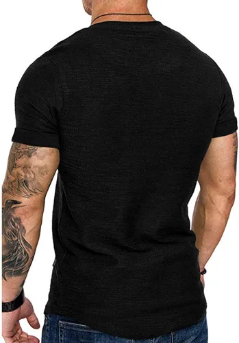 Vista 4 de Camiseta deportiva de algodón para hombre gimnasio y entrenamiento