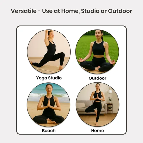 Vista 7 de LFH Home Handmade Straw Yoga Mat For Exercise, Workout, Fitness - Perfect Heavy Quality Eco Friendly Natural Straw Reversible Yoga Mat for Men &