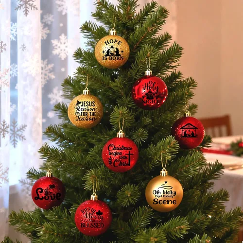 Vista 8 de 45 piezas de calcomanías de Navidad para manualidades, calcomanías de escena del Nacimiento para adornos, calcomanías de vinilo de Navidad Dicho