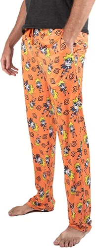 Vista 2 de Bioworld Naruto Anime Chibi Character AOP Orange - Pantalones de pijama para hombre Multicolor
