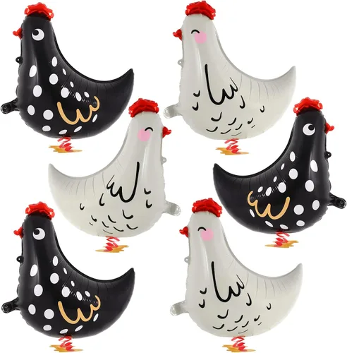 Vista 9 de 6 globos de animales que caminan, globos de animales de granja, globos de Mylar de aluminio para caminar, decoraciones de cumpleaños de granja