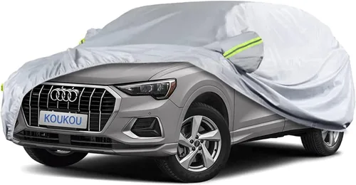 Vista 116 de KouKou Funda impermeable para automóvil SUV adecuada para BMW X1 de 2009 a 2025, 7 capas a prueba de viento para todo tipo de clima, cubierta