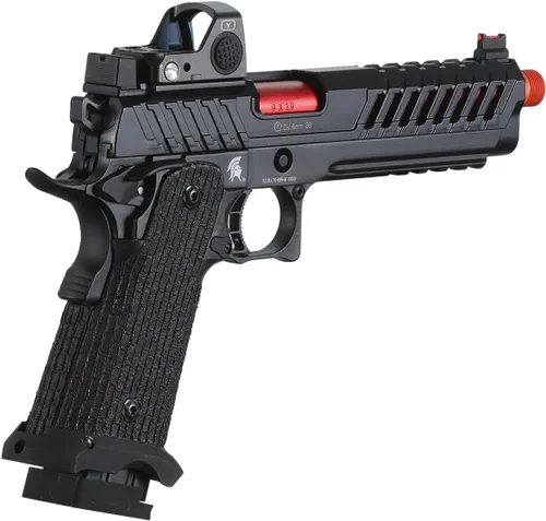 Vista 7 de Lancer Tactical - Knightshade Hi-Capa. Pistola de perdigones de aire comprimido con mira mini punto rojo