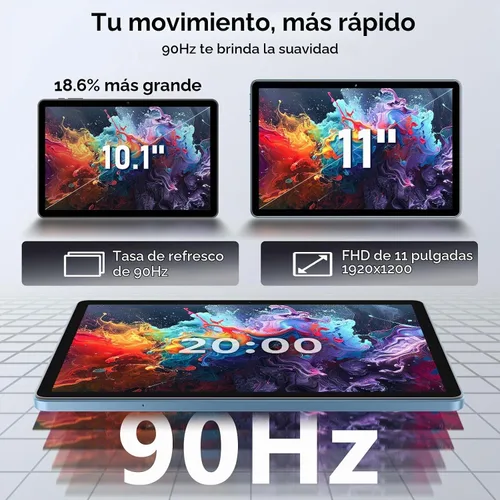Vista 5 de Tablet Android 16 de 11 pulgadas con teclado, 24 GB de RAM + 256 GB de ROM (expansión de 2 TB), T7250 Octa-Core, pantalla IPS FHD de 1920 x 1200