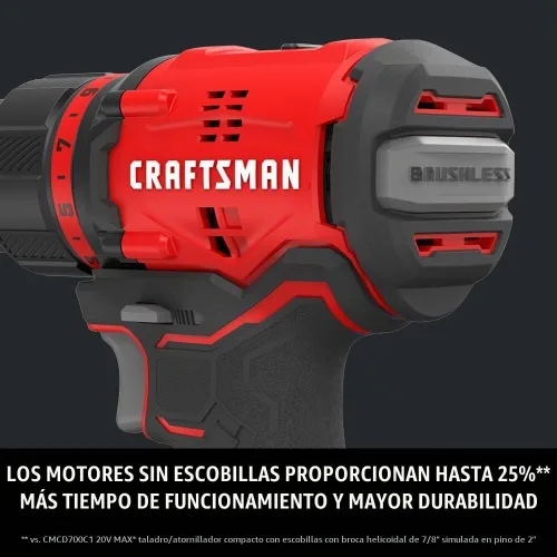 Vista 5 de CRAFTSMAN - V20* Kit combinado de taladro inalámbrico, 2 herramientas (CMCK210C2)