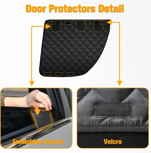 Vista 3 de PETICON Fundas de asiento para perro para Tesla Model 3 y Y con 2 protectores de puerta, hamaca para perro 100% impermeable para Tesla con ventana