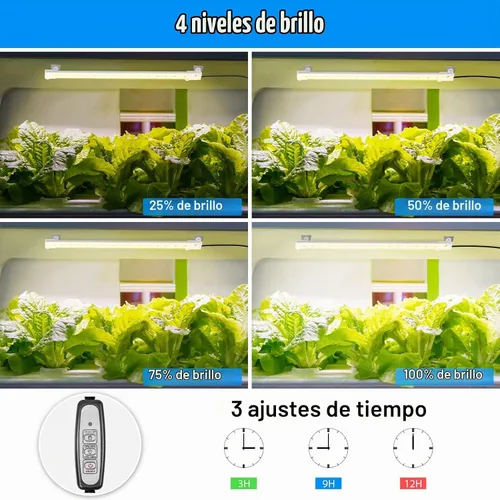 Vista 2 de Sondiko - Tira de luz de crecimiento, espectro completo para plantas