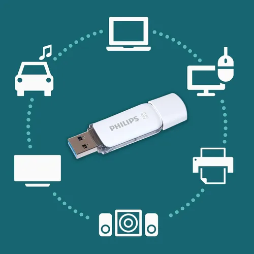 Vista 6 de Philips SU000710 32 GB USB 3.0 Snow Pen Drive - Negro, 100MB/s