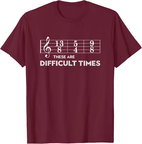 Vista 12 de Musician - Camiseta con texto en inglés "These are Difficult Times", talla S