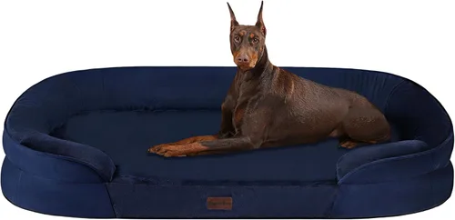 Vista 20 de Dwanton - Cama ortopédica para perros medianos con espuma de gel de memoria, sofá impermeable para perros, cama lavable para mascotas con cojín