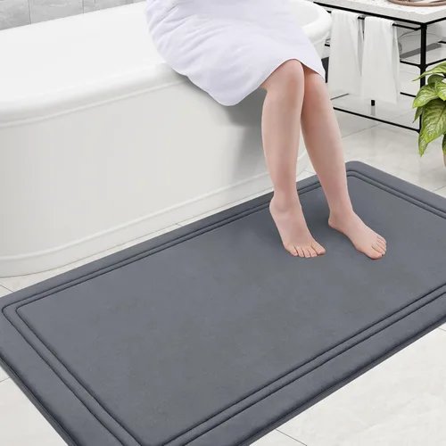 Vista 63 de Grandaily Alfombra de Baño de Espuma Viscoelástica 24x16, Ultra Suave, Antideslizante y Absorbente, Alfombras de Baño Lavables a Máquina y Secables