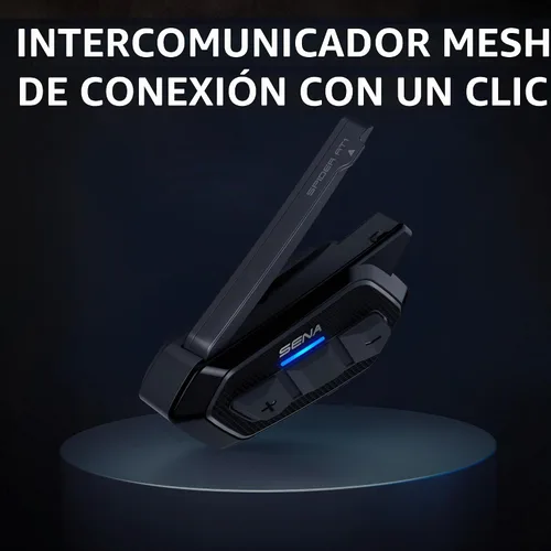 Vista 2 de Sena - Sistema de comunicación de malla para motocicleta de perfil bajo, paquete doble, color negro, 2