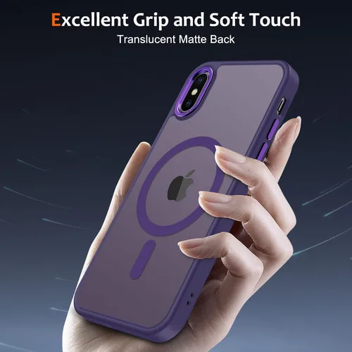 Vista 144 de Anuck - Funda magnética para iPhone 11 compatible con MagSafe, carcasa trasera mate translúcida dura, borde de TPU, delgada, resistente a impactos