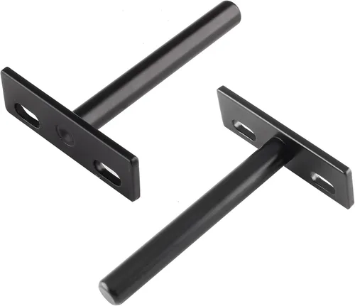 Vista 3 de Luomorgo 4 soportes de estante flotantes de 3 pulgadas, soporte de estante negro resistente, soporte de estante ciego oculto, soportes de estante