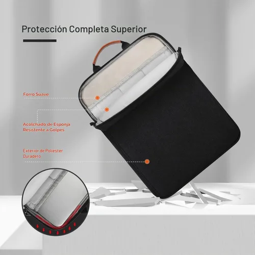 Vista 5 de Funda de transporte para iPad de 13 pulgadas para iPad Pro M5 y Air M4/M3 2026, iPad Pro 12.9, 13.8" Surface Laptop 7th, funda acolchada para Negro