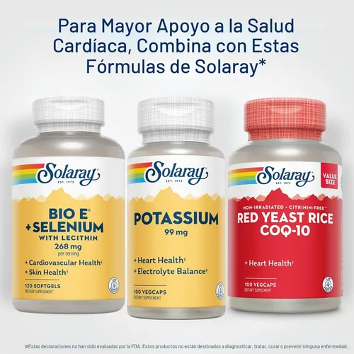 Vista 7 de SOLARAY Cápsulas de Suplemento de Potasio, 100 Cápsulas Vegetales Soporte electrolítico, cardíaco y vascular, complejo de aminoácidos de potasio