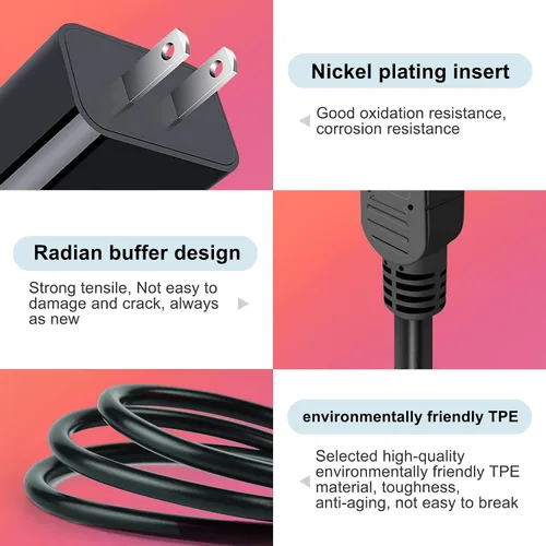 Vista 4 de Cable de carga de 5 pies, adaptador de fuente de alimentación de CA compatible con Texas Instruments TI-84 Plus CE, calculadora gráfica TI Nspire CX