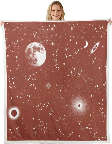 Vista 15 de Erosebridal Galaxy Fleece Blanket 40x50 Constellation Fuzzy Plush Throw for Sofa Couch Black Nebula Stars Sherpa Blanket Outer Space Starry Sky