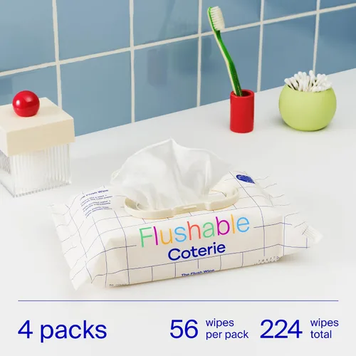 Vista 6 de Toallitas desechables Coterie para niños pequeños, diseñadas para el entrenamiento del orinal, seguras para pieles sensibles, hipoalergénicas, 99%