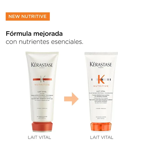 Vista 8 de Kérastase Nutritive Lait Vital Acondicionador Hidratante Para Cabello Fino a Medio Seco - Ilumina el Cabello Brillante y Desenreda Fácilmente, Con
