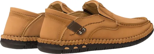Vista 3 de CAMEL CROWN Mocasines casuales para hombre zapatos de cuero flexibles para caminar para hombre senderismo conducción negro marrón talla 7-12