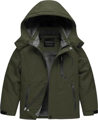 Vista 14 de CREATMO US Chaqueta de esquí impermeable para niño, abrigo de nieve cálido para invierno, resistente al viento, chaqueta de lluvia para snowboard