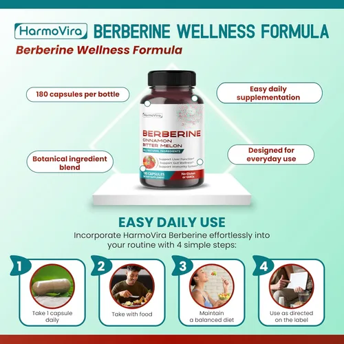 Vista 11 de Berberina 13 en 1 para el bienestar intestinal, hígado e inmunológico, 180 cápsulas