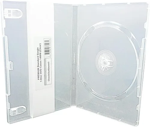 Vista 10 de CheckOutStore Premium - Estuche para 1 disco único estándar de DVD de 14 mm, Negro, 6