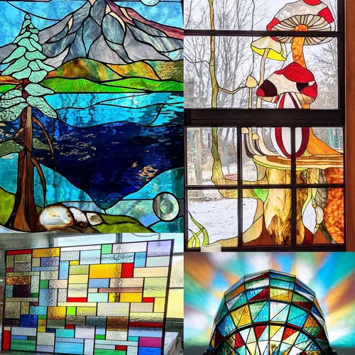 Vista 5 de Coloridos restos de vitrales, mosaico de vidrio transparente para manualidades a granel, hojas de vitrales irregulares, paquete de valor de 35 onzas