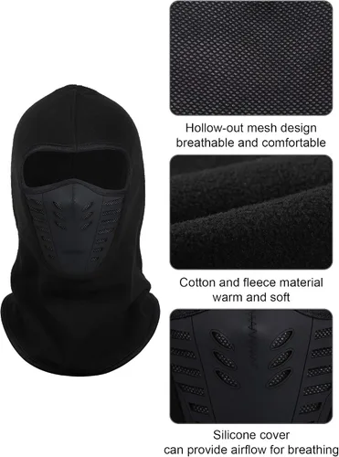 Vista 3 de 2 piezas de pasamontañas máscara de esquí resistente al viento máscara de motocicleta deportes de cara completa Headwear